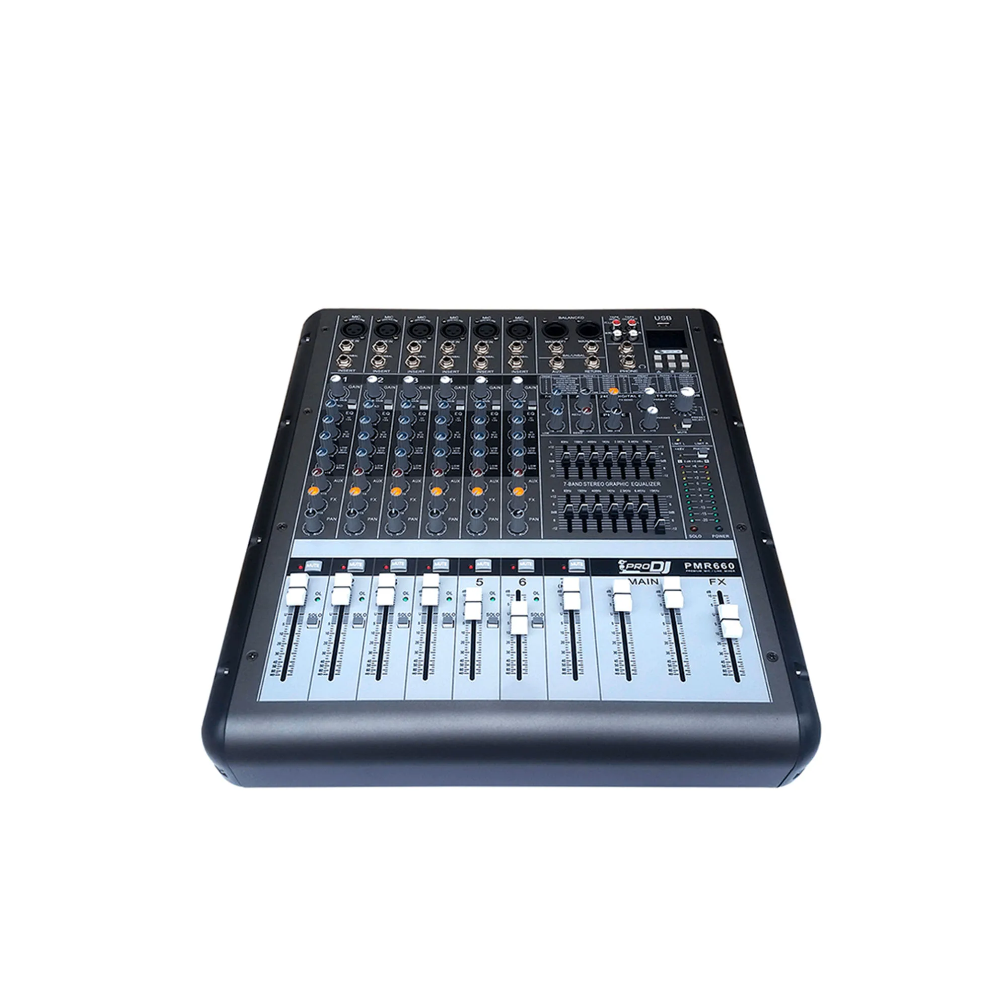 Consola PRO DJ PMR660 mezclador audio Activa 380W