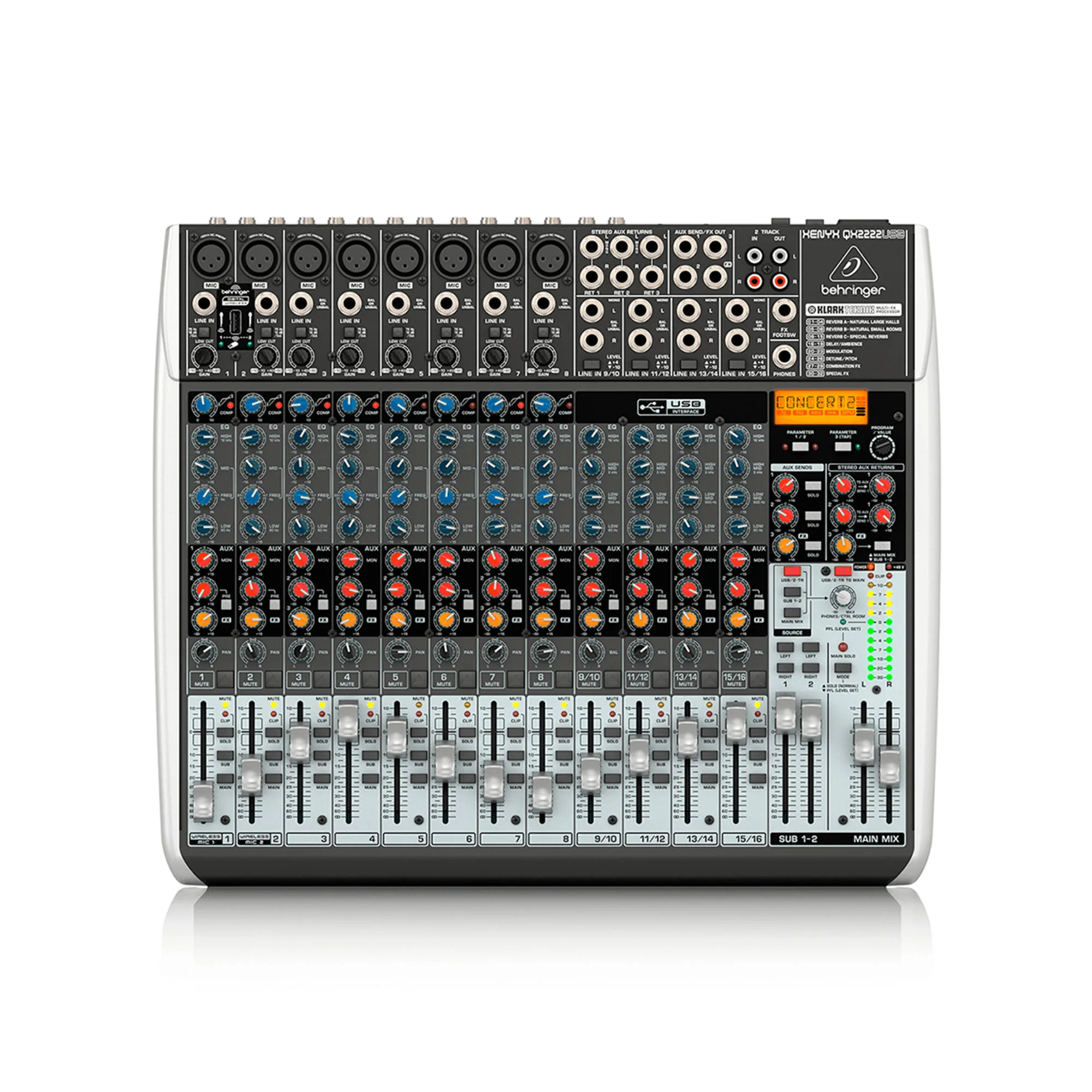 Consola Behringer XENYXQX2222USB Mezclador audio