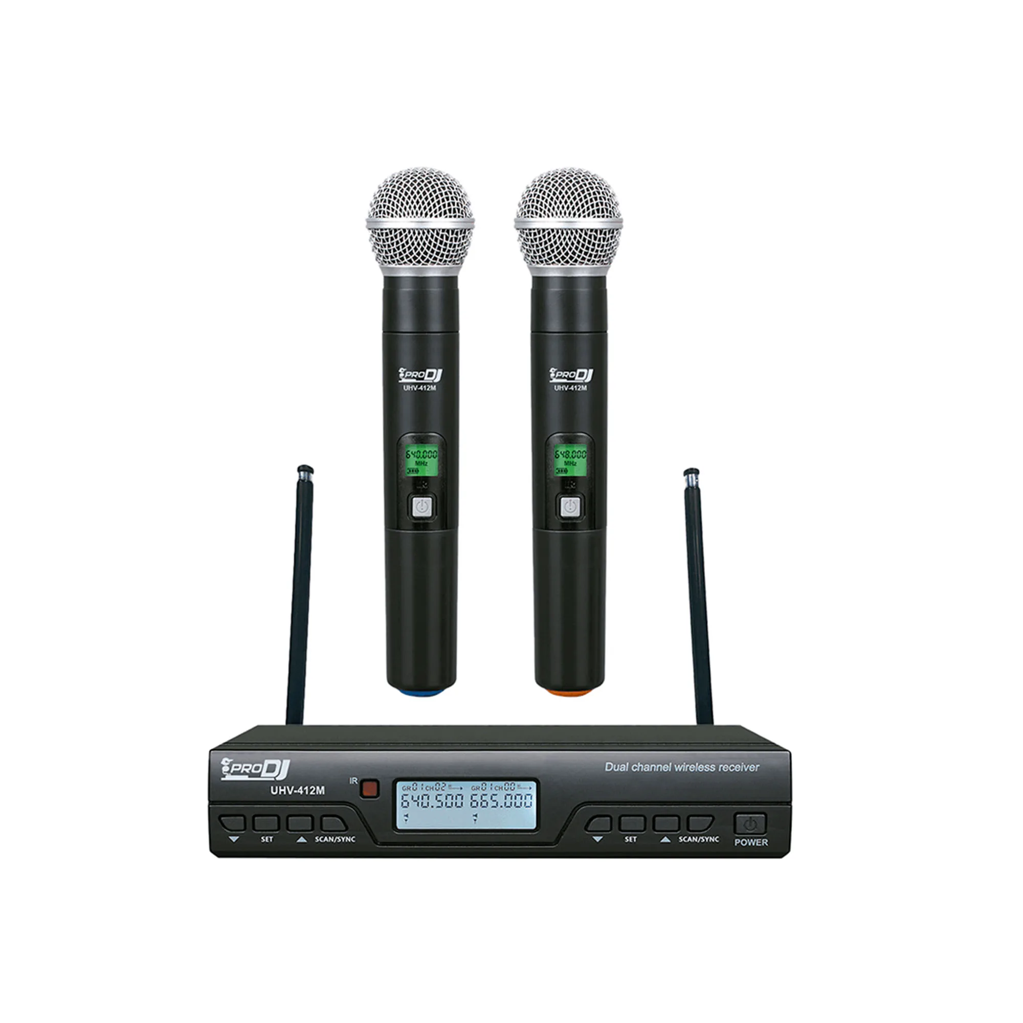 Kit Pro dj UHV-412M Micrófonos inalámbricos mano UHF