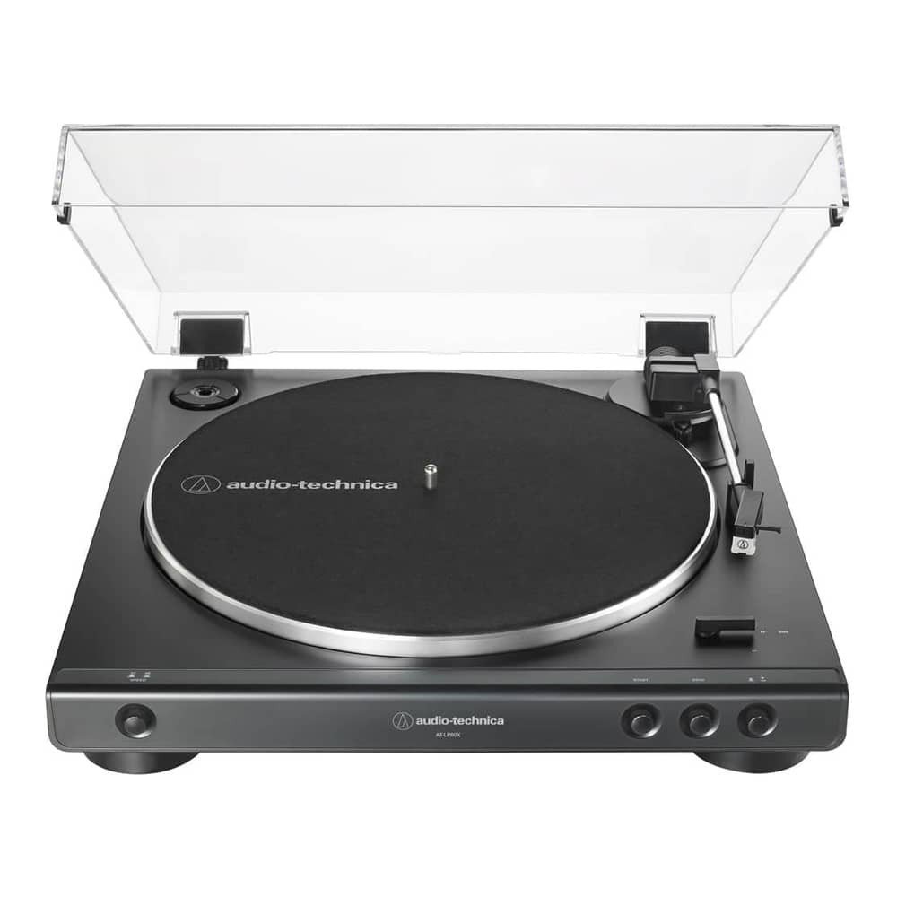 Tornamesa Automática AT-LP60X-BK Audio-Technica Negro con Cápsula y Tracción por Correa