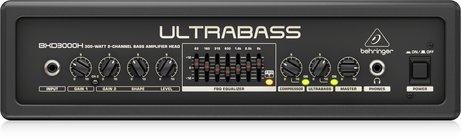 Behringer BXD3000H | Cabezal de Bajo Profesional 300W con Tecnologรญa Ultrabass y Ecualizador Integrado