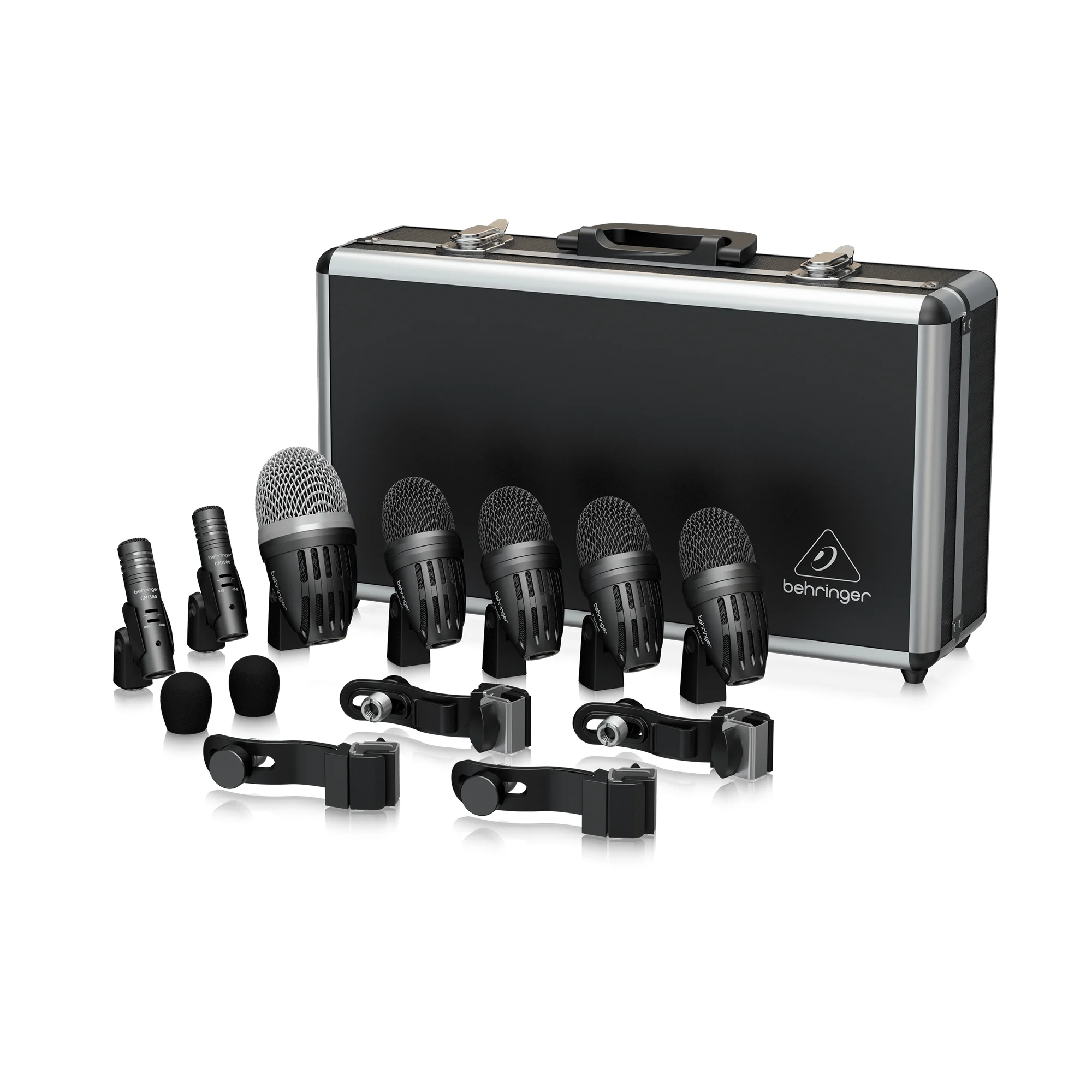 Set BC1500 BEHRINGER micrófonos batería estuche 7 piezas