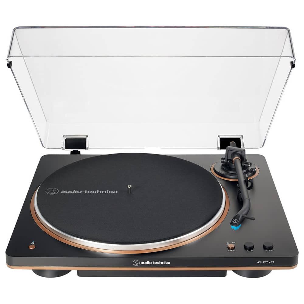 Tornamesa AT-LP70X Automática de Transmisión por Correa Audio-Technica (Negro y Bronze)
