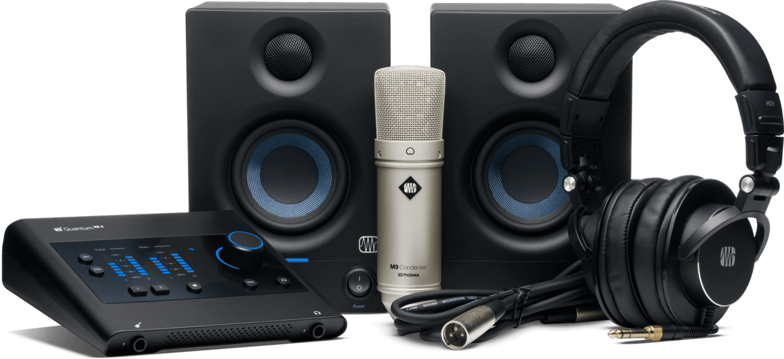 COMBO DE GRABACIÓN PRESONUS QUANTUM ES ULTIMATE MIC AUDIFONOS INTERFACE MONITORES