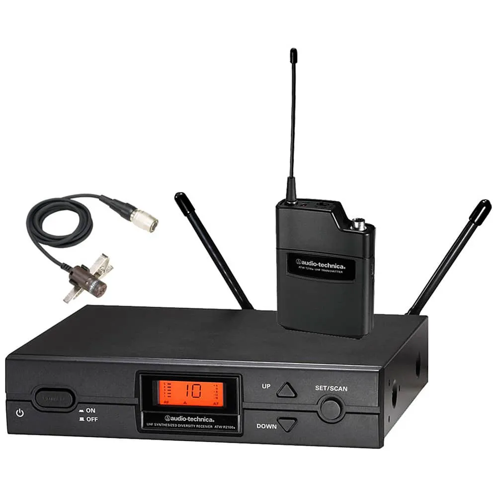 Sistema Inalámbrico de Micrófono de Solapa ATW-2129bi Audio-Technica UHF con Transmisor Body-Pack
