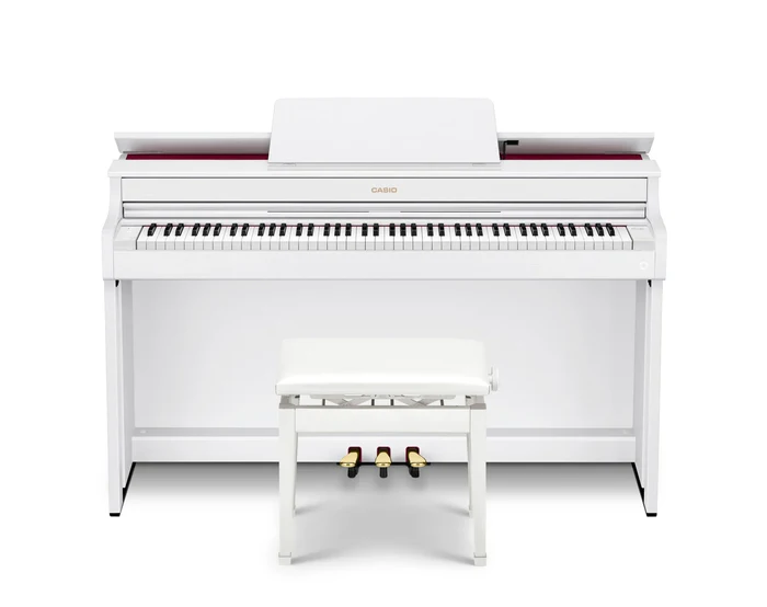 Piano Digital Casio mueble Ap-300we Blanco silla pedales 88 teclas