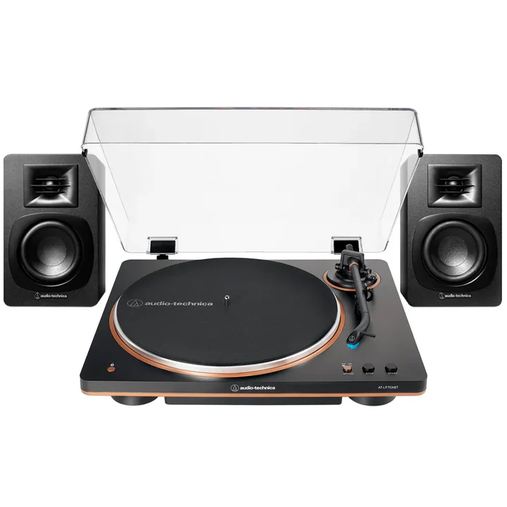 Combo Tornamesa Automática y Altavoces Bluetooth AT-LP70XBT-SP3X AUDIO TECHINCA BRONCE / NEGRO