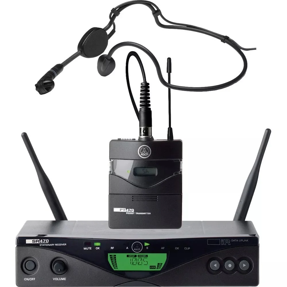 Micrófono Inalámbrico de Diadema AKG WMS470 SPORTS SET BD7-50MW Sistema Profesional UHF