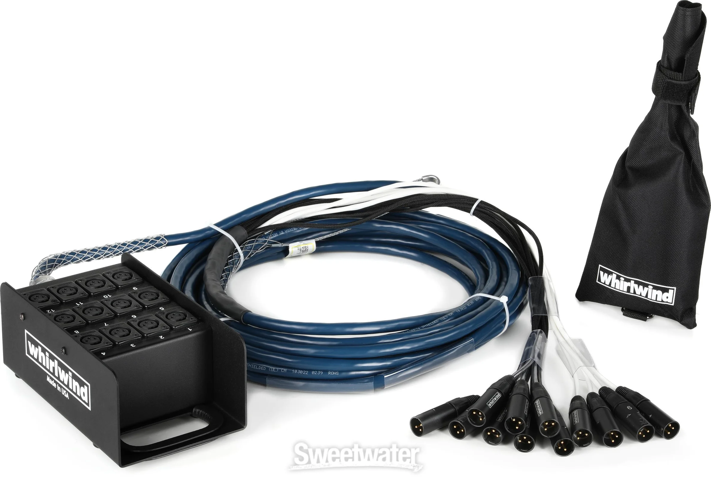 Snake de Audio Whirlwind Medusa MS-12-0-NR-050 12 Canales XLR 15 Metros para Micrófonos