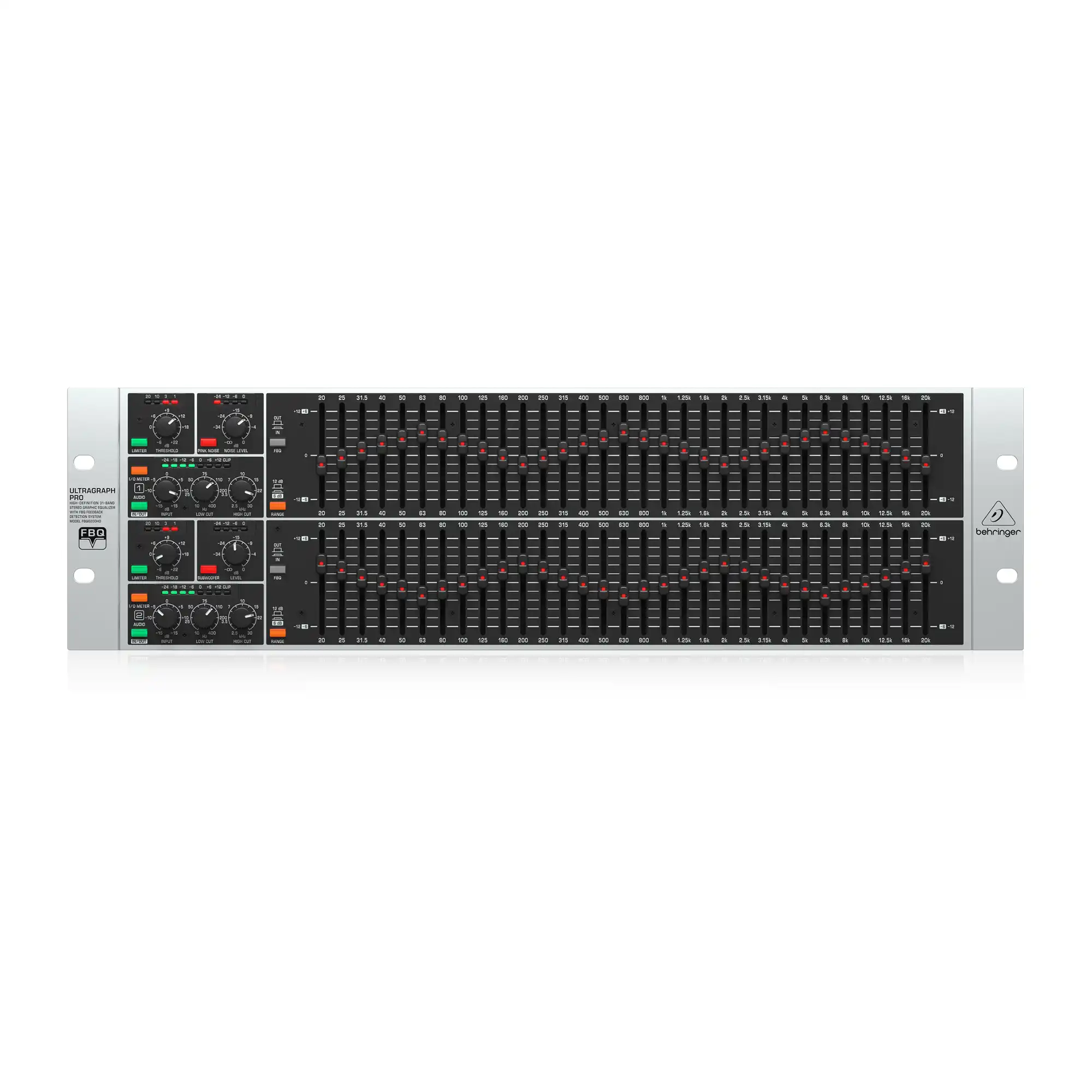 Ecualizador Gráfico Behringer FBQ6200HD 2 Canales de 31 Bandas con Sistema FBQ de Detección de Realimentación