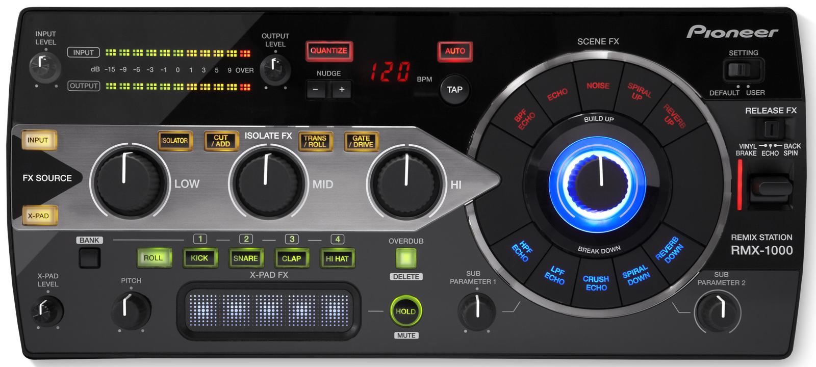 Estación de Efectos DJ Pioneer RMX-1000 con Scene FX, Isolator FX y X-Pad