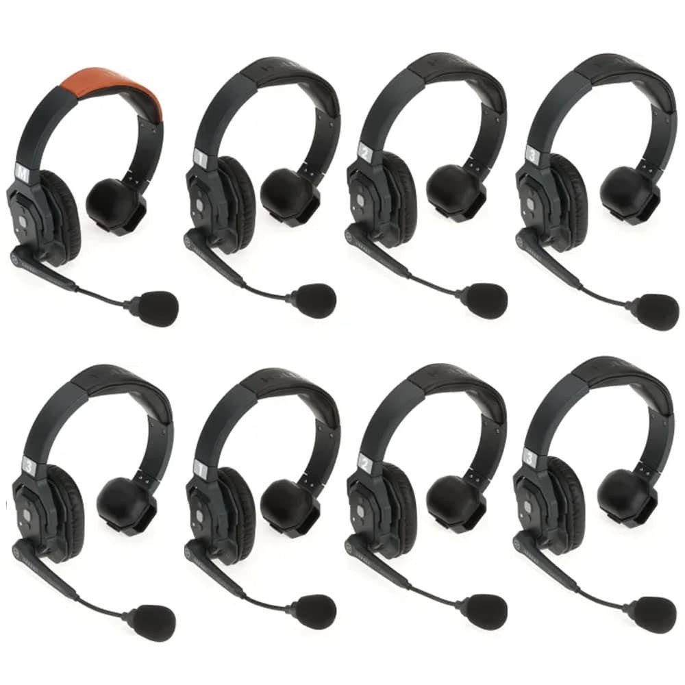 Sistema de Intercomunicación Hollyland Solidcom SE 8S 8 Personas 1.9 GHz con Auriculares de Un Solo Oído y Batería Dual