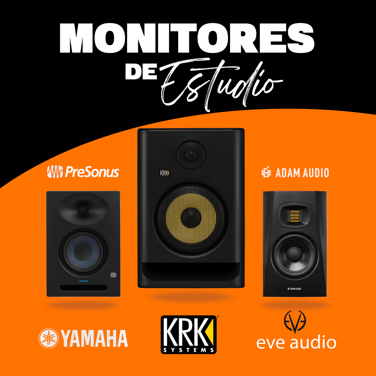 monitores de estudio krk presonus focal adam audio produccion musical presonus
