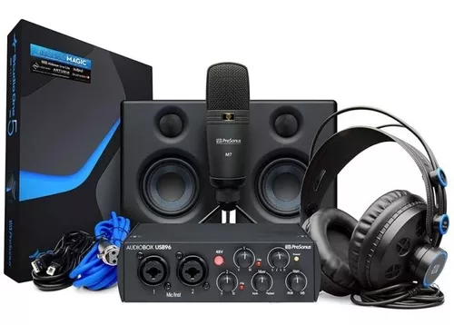 Pack Producción Musical Presonus Abox96 MONITORES INTERFACE AUDIFONOS MICROFONOS