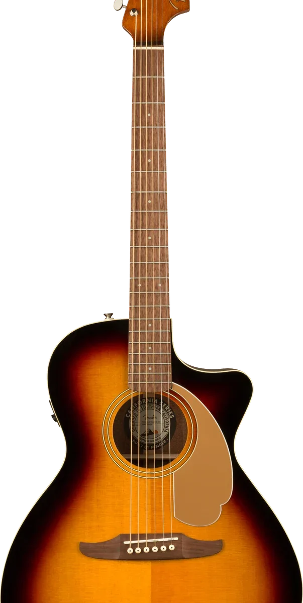 Guitarra Electroacustica Fender Newporter Player, diapasón de nogal, Sunburst 0970743003