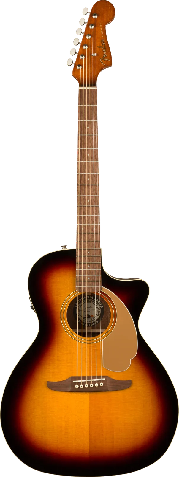 Guitarra Electroacustica Fender Newporter Player, diapasón de nogal, Sunburst 0970743003