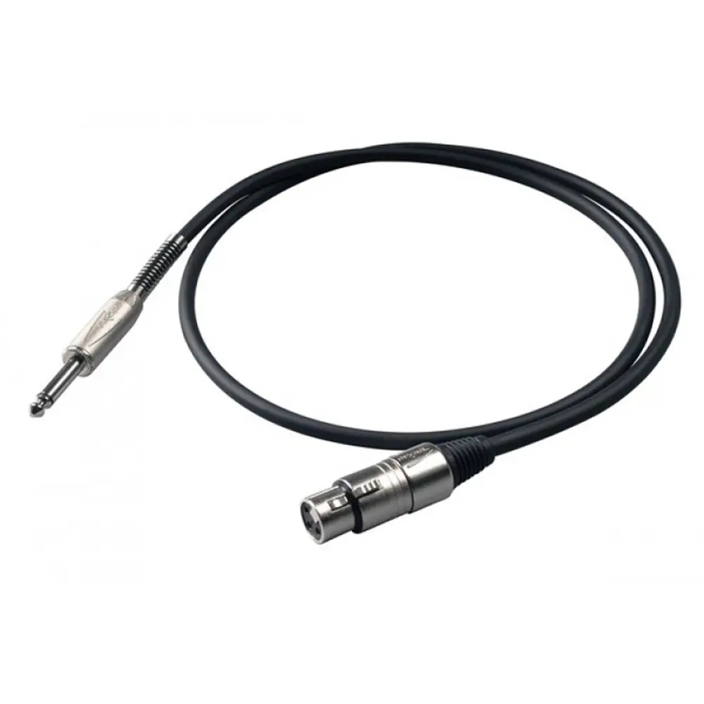 Cable Proel BULK200LU3 Plug 6.3 / XLR hembra Negro 3 metros