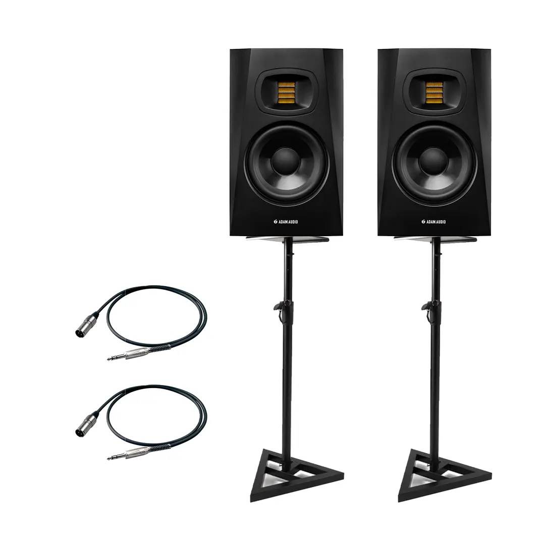 Monitores Adam Audio T5V Par + Bases y cables XLR TRS