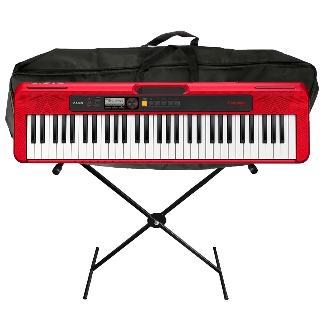 Piano Casio CT-S200 RDCO + Estuche y Base metalica 61Teclas