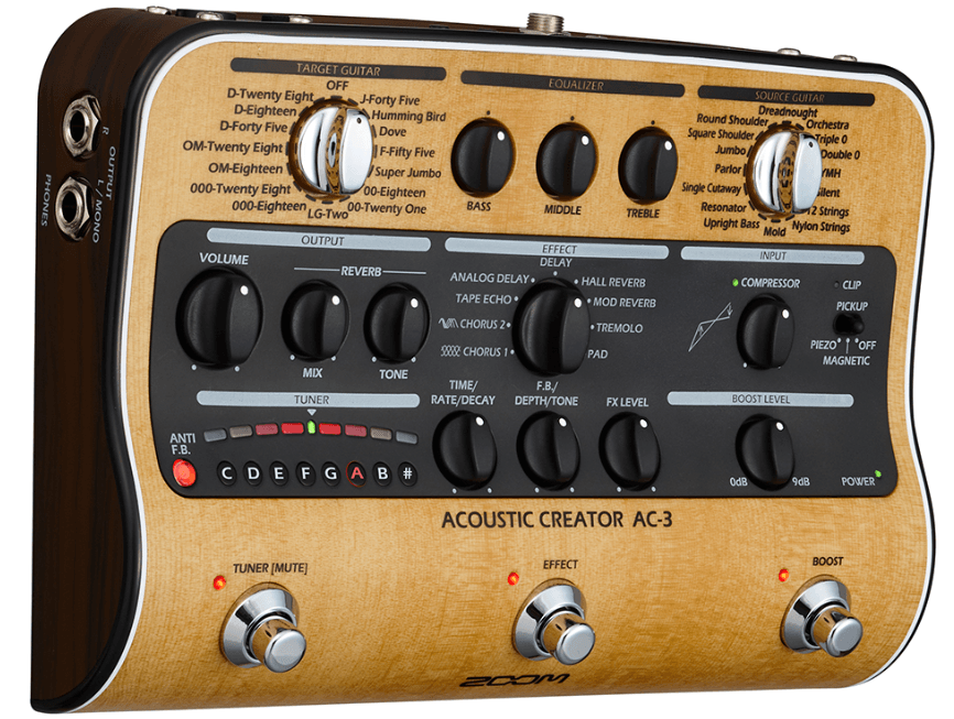 Pedal Zoom AC-3 Guitarra Acoustic creator Efectos