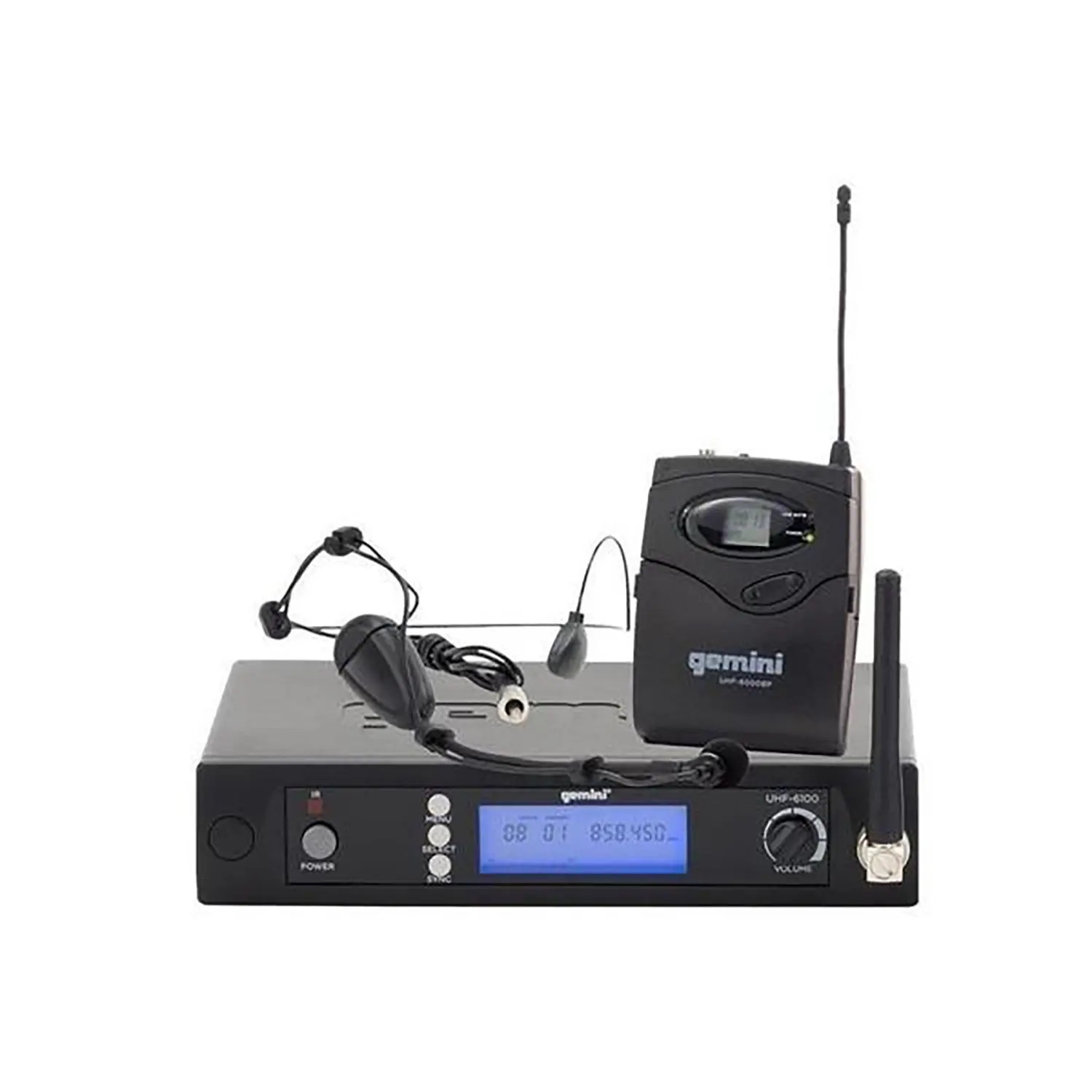 Micrófono Gemini UHF-6100HL-R2 Diadema Inalámbrico