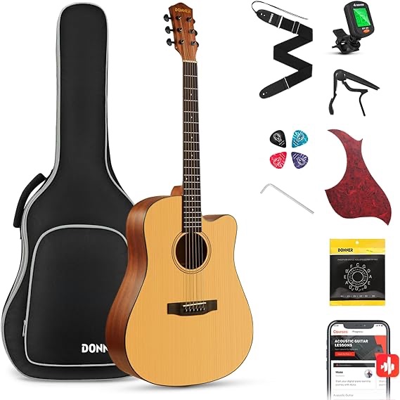 Guitarra Acustica Donner EC1250 KIT COMBO