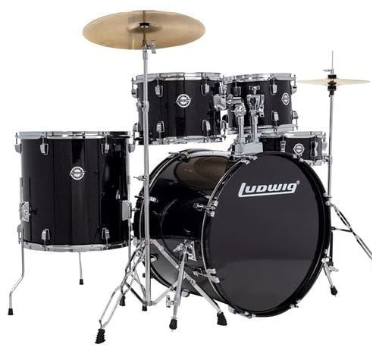 BATERIA LUDWIG ACCENT 5 PIEZAS BLACK SPARKLE LC19511DIR