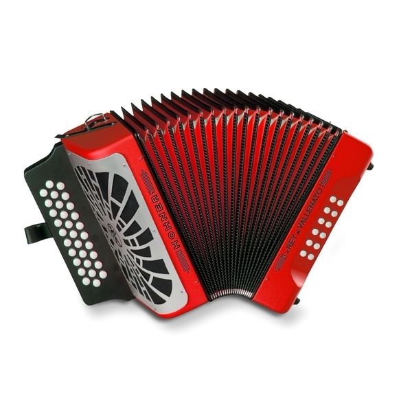 ACORDEON HOHNER REY VALLENATO BESAS ROJO