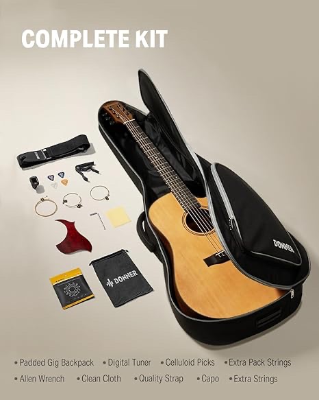 Guitarra Acustica Donner EC1250 KIT COMBO