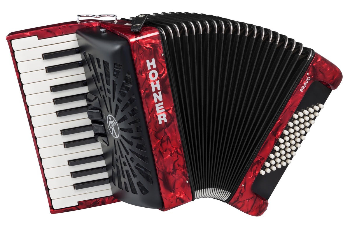 Acordeon Hohner Bravo II 48 Bajos Rojo