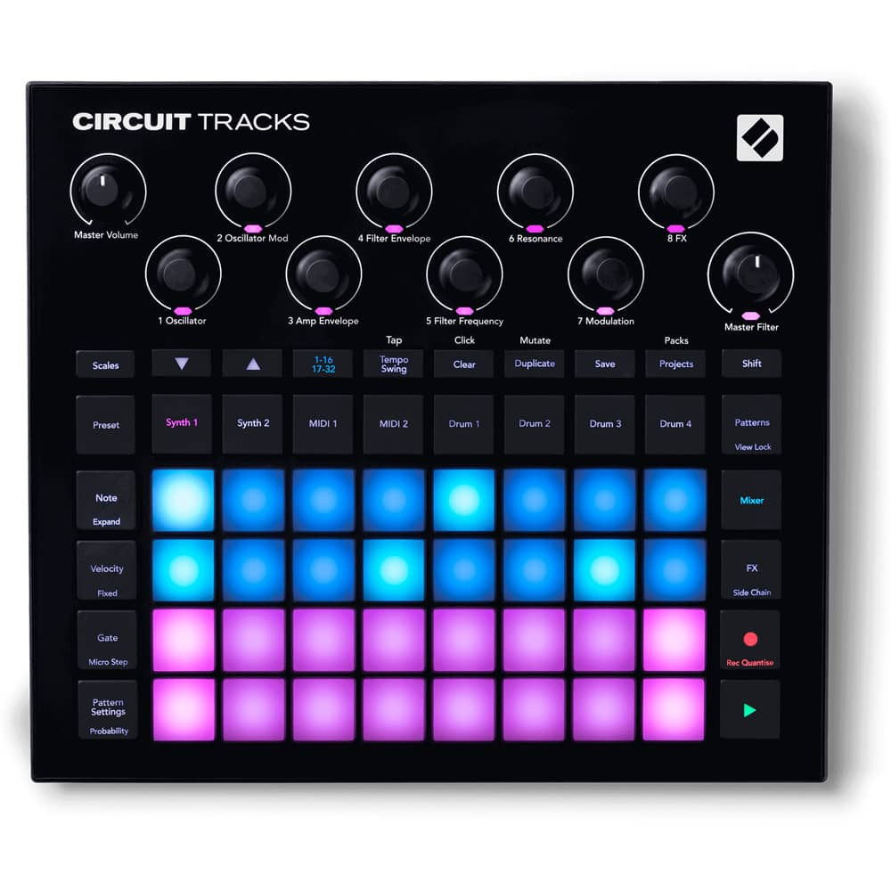 Novation Circuit Tracks Groove Box con sintetizadores, batería y secuenciador