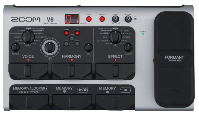 Procesador Zoom V6 Vocal Efectos voz pedal