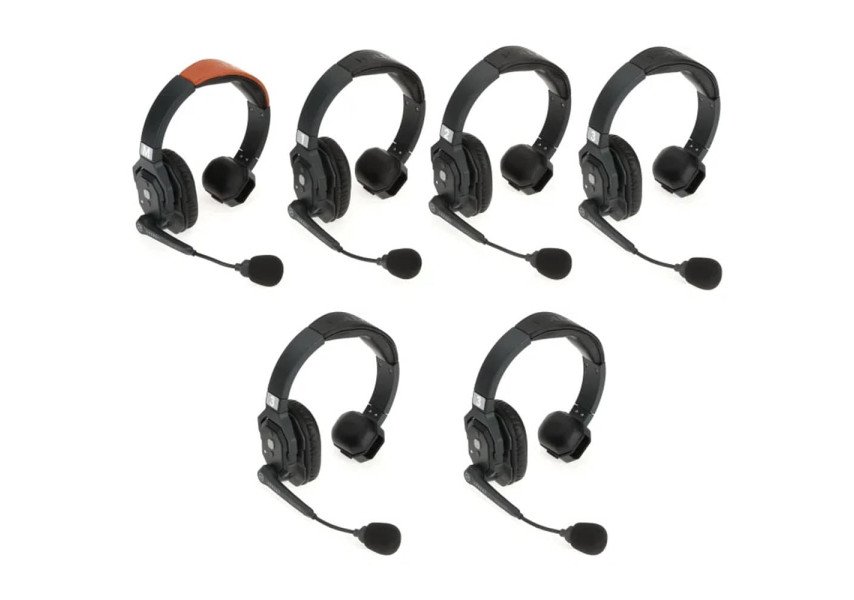 Hollyland Solidcom SE 6s (Batería Dual) Sistema de Intercomunicación con Auriculares de un solo oído para 6 personas (1.9 GHz)